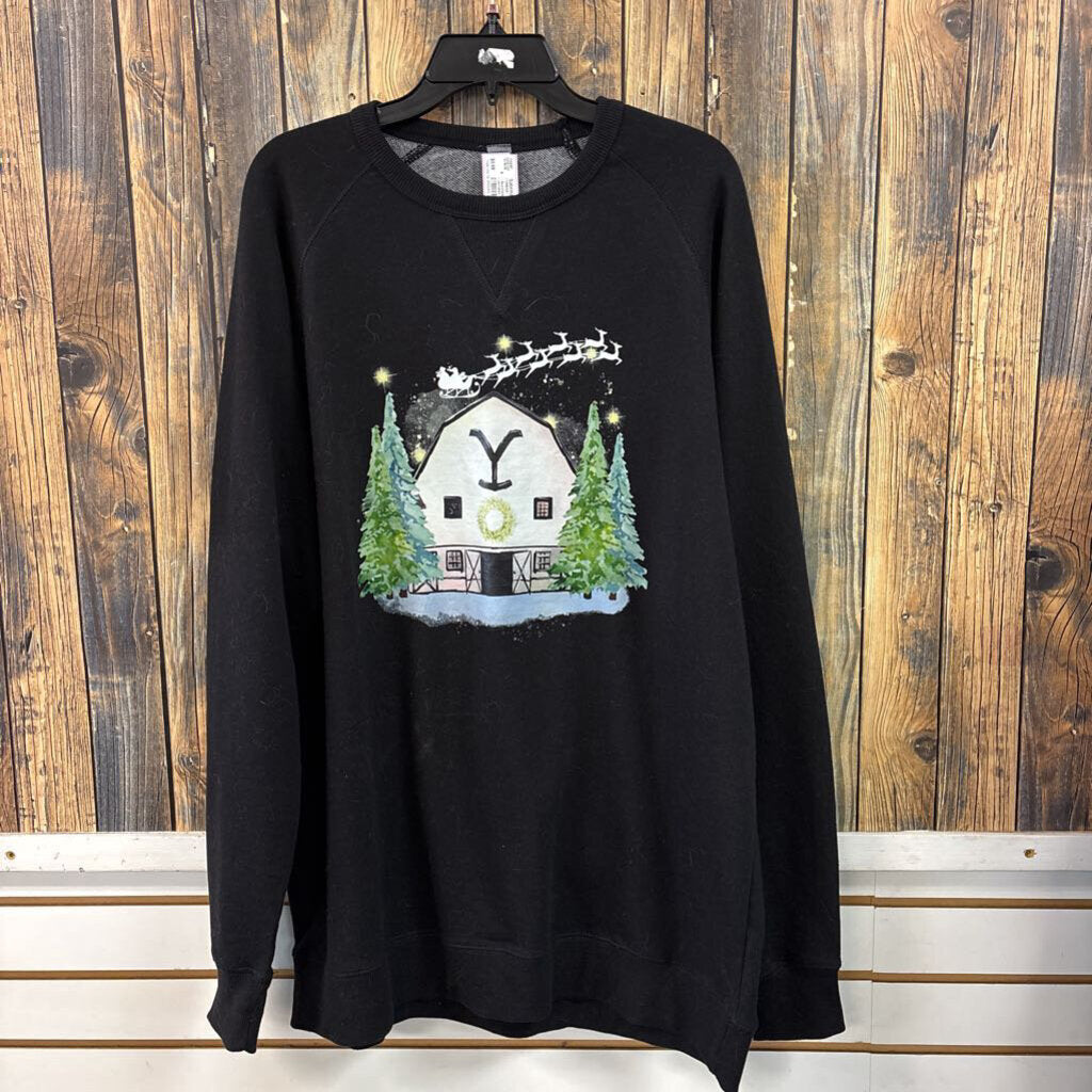 Yellowstone Christmas Tree Sweatshirt, Women's XL