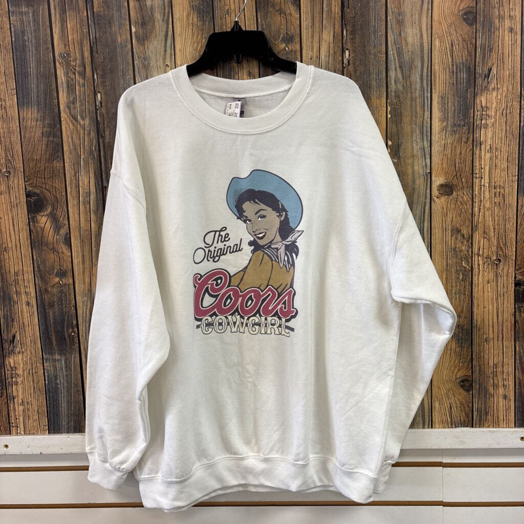 Coors Cowgirl Sweatshirt, Womens XL