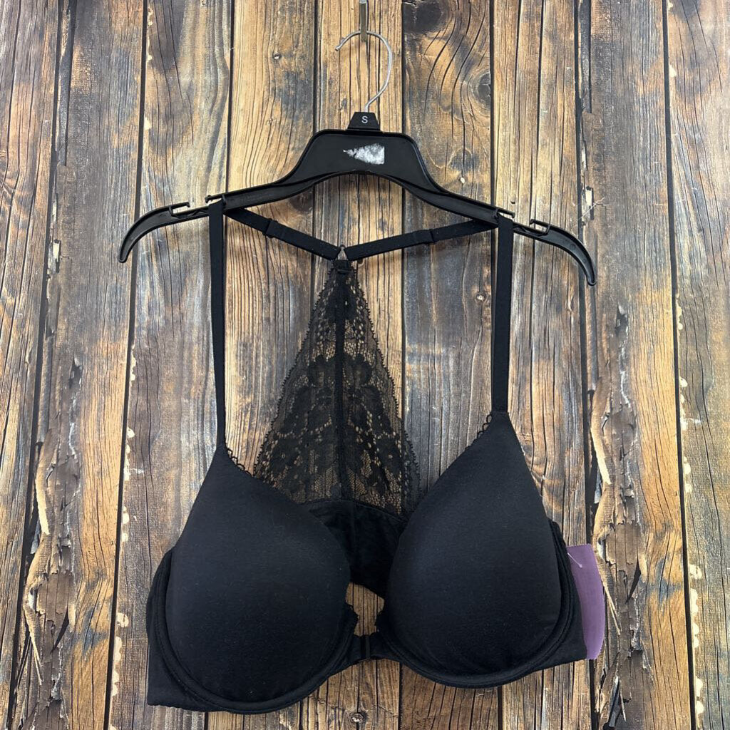 Victorias Secret Black Racerback Bra, Womens 38C