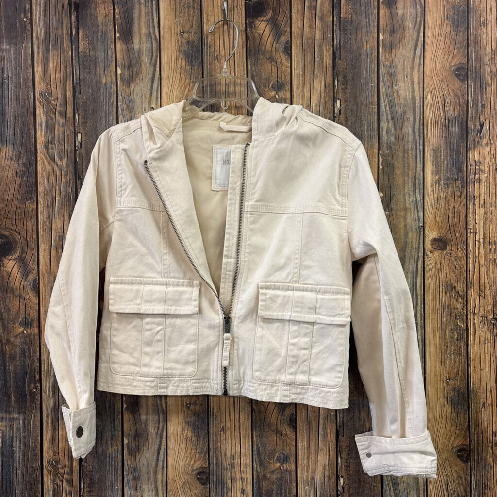 NWT Hollister Cream Denim Jacket, Womens XS