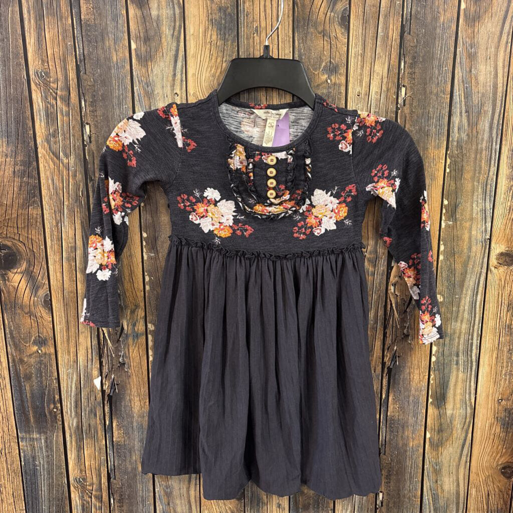Matilda Jane Charcoal Floral Dress, Girls 6