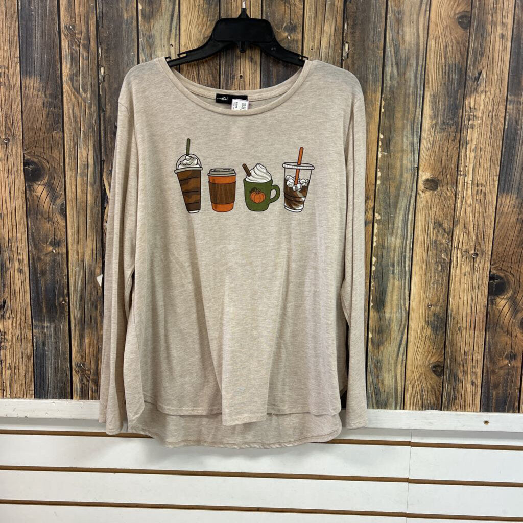 Pumpkin Coffee Shirt, Women's XXL