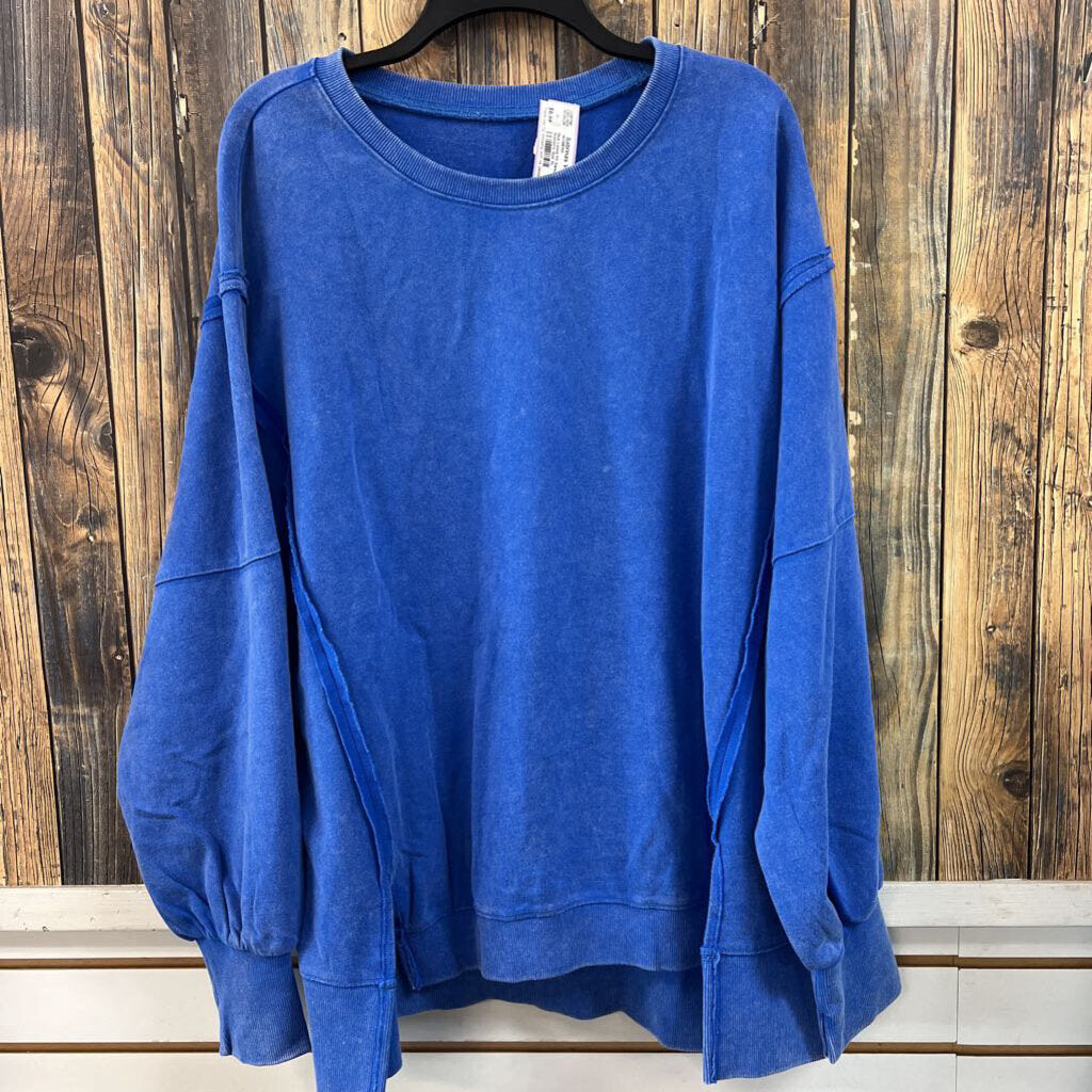 Blue Loose Fit Sweatshirt Women's Size XL