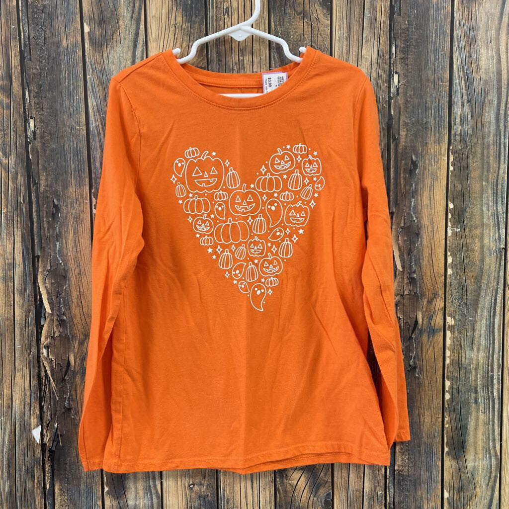 Cat and Jack Pumpkin Shirt Girl's Size 7/8