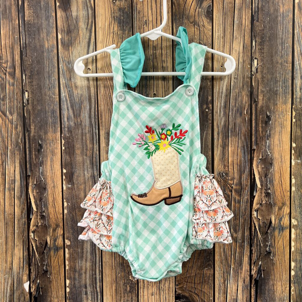 Shabby Bean Western Onesie (1), Girls 18M