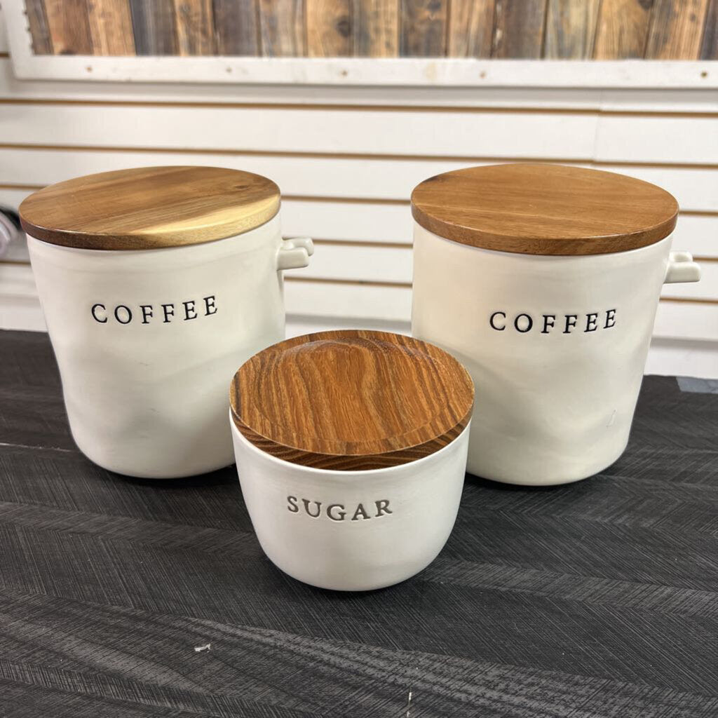 3 PC Ceramic Canister Set - NO SHIP - 5x5 & 3x4