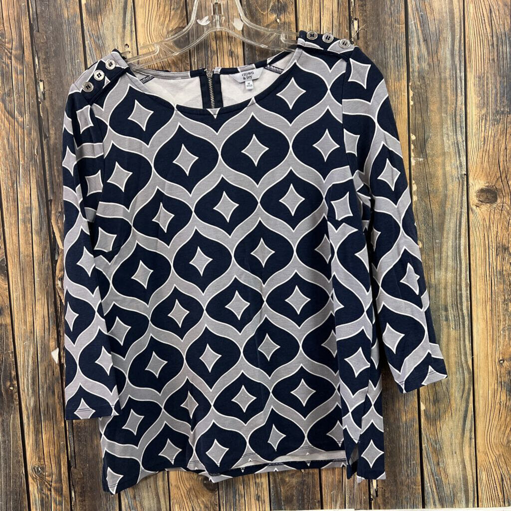 Crown & Ivy 2 Tone Top, Womens M