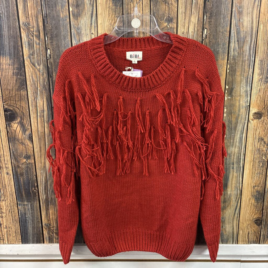 NWT Bibi Fringe Sweater, Womens S