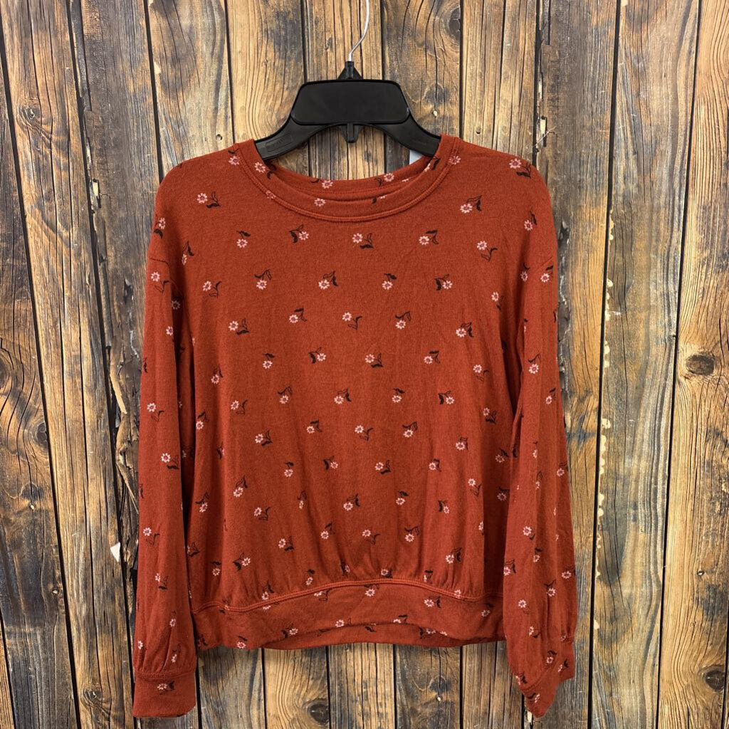 NWT Cat & Jack Rust Floral Top, Girls 10/12