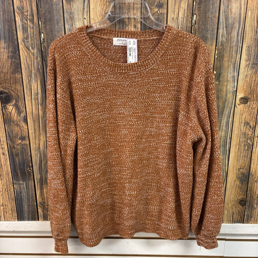 Zenana Brown Sweater, Womens L