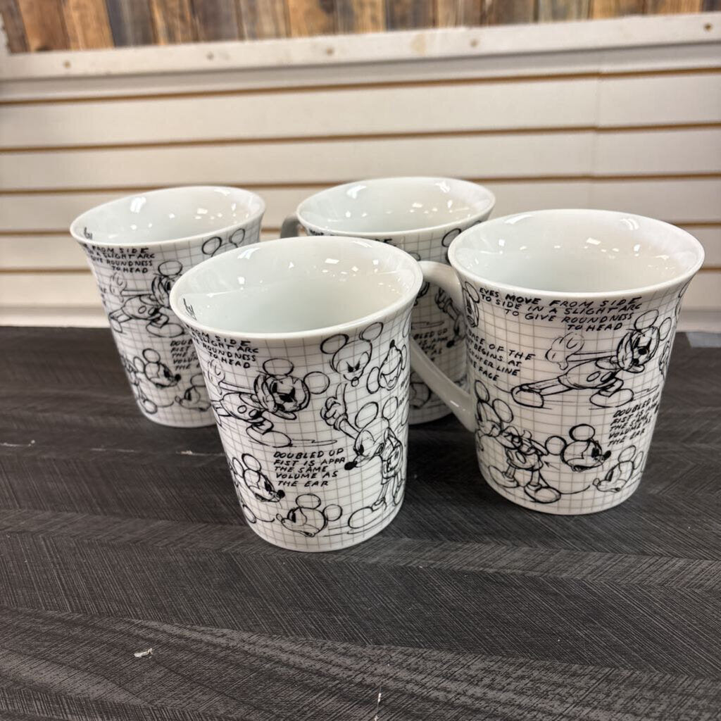 Mickey Mouse Cup Set, No Ship 4pc