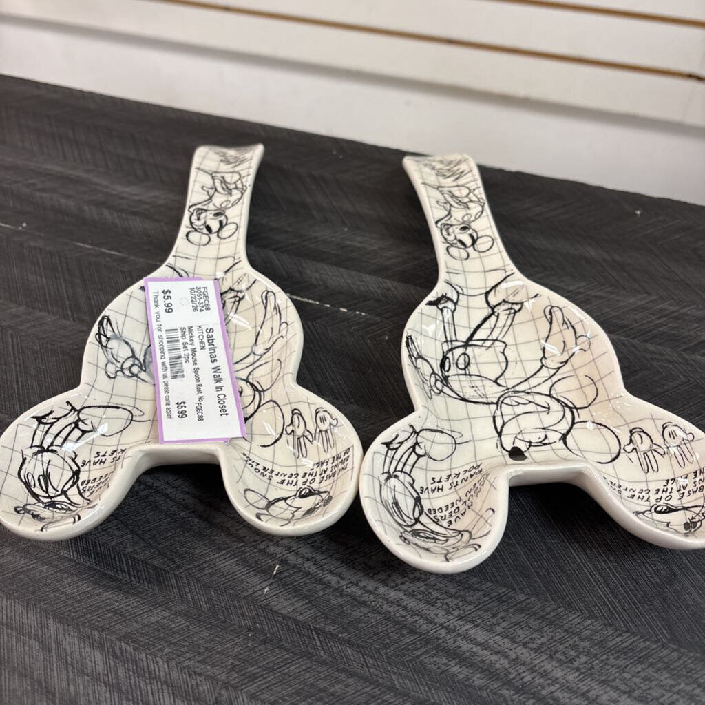 Mickey Mouse Spoon Rest, No Ship Set 2pc
