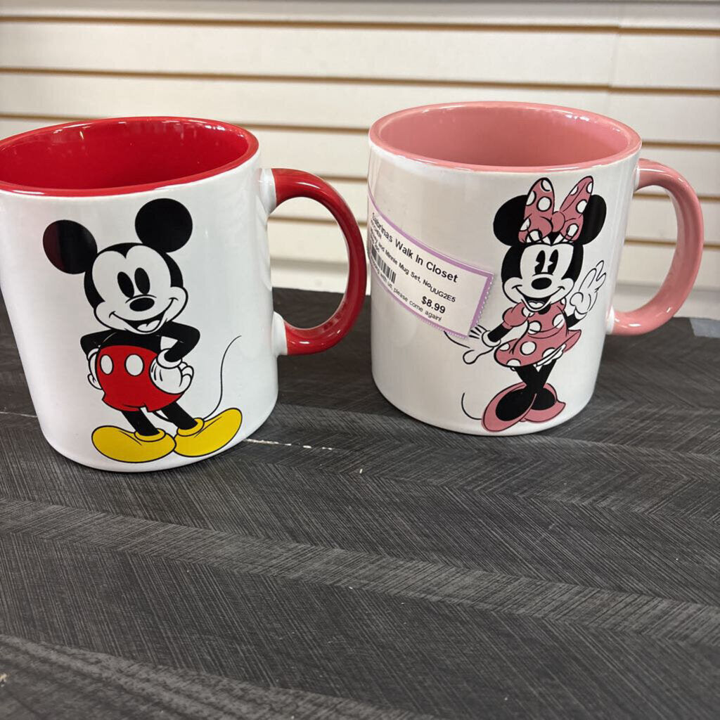 Mickey and Minnie Mug Set, No Ship 2pc