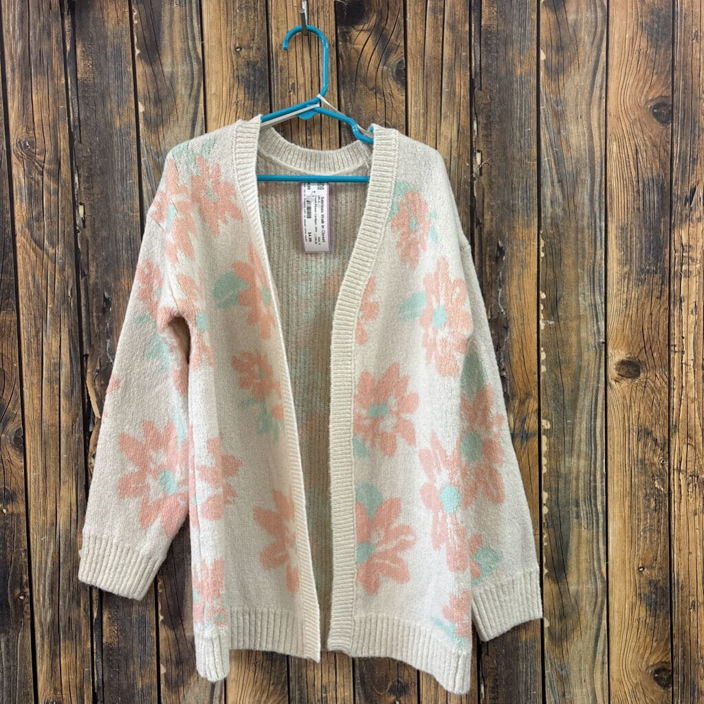 Cream Flower Cardigan, Girls 9