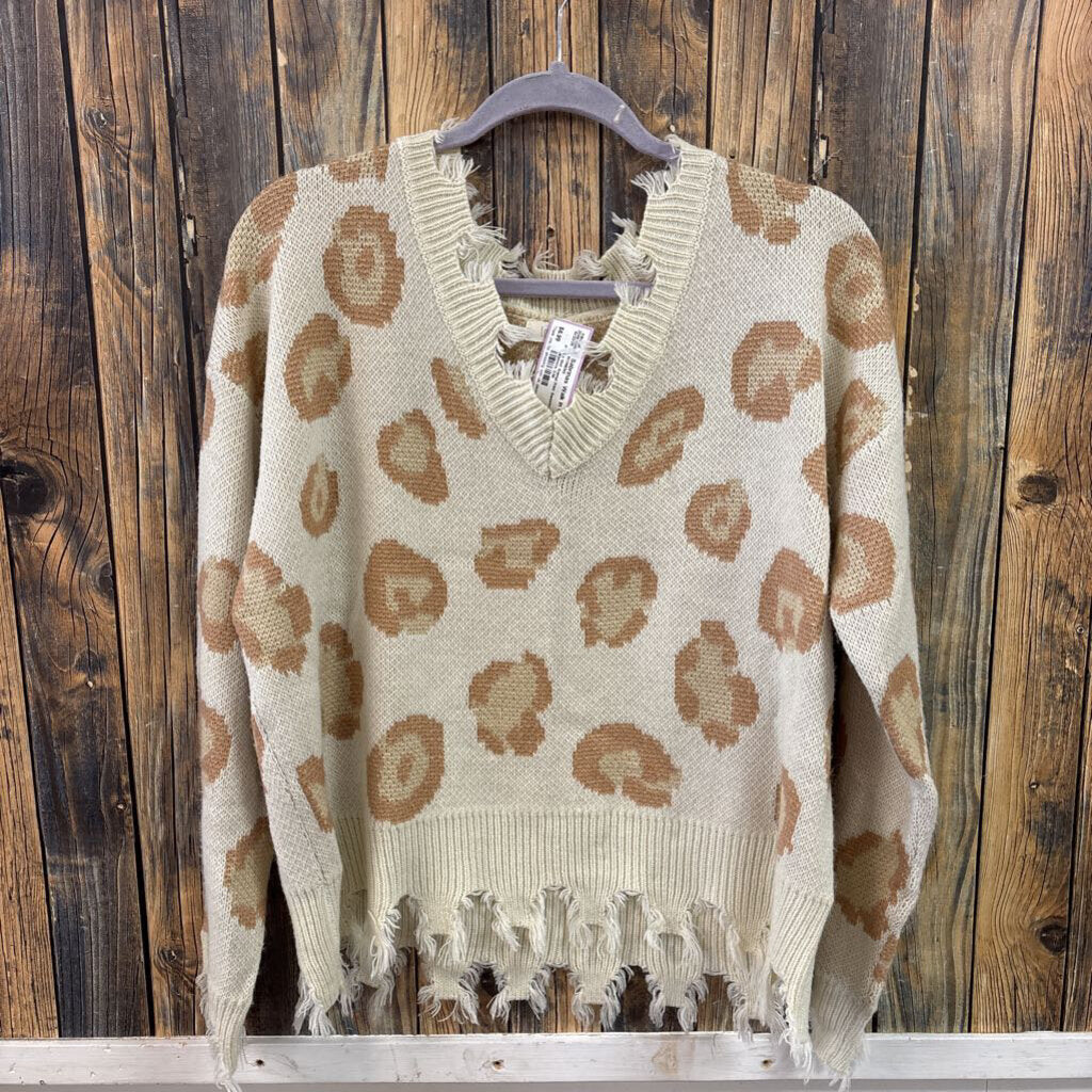 La Mei! Animal Print Sweater, Womens S/M